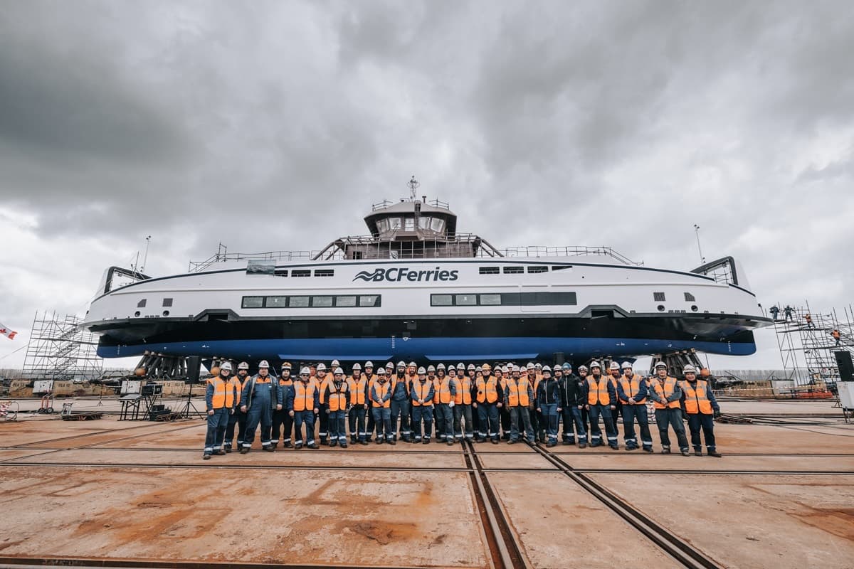 Al zecelea feribot din clasa Island pentru operatorul canadian BC Ferries, lansat la Şantierul Naval Damen Galaţi