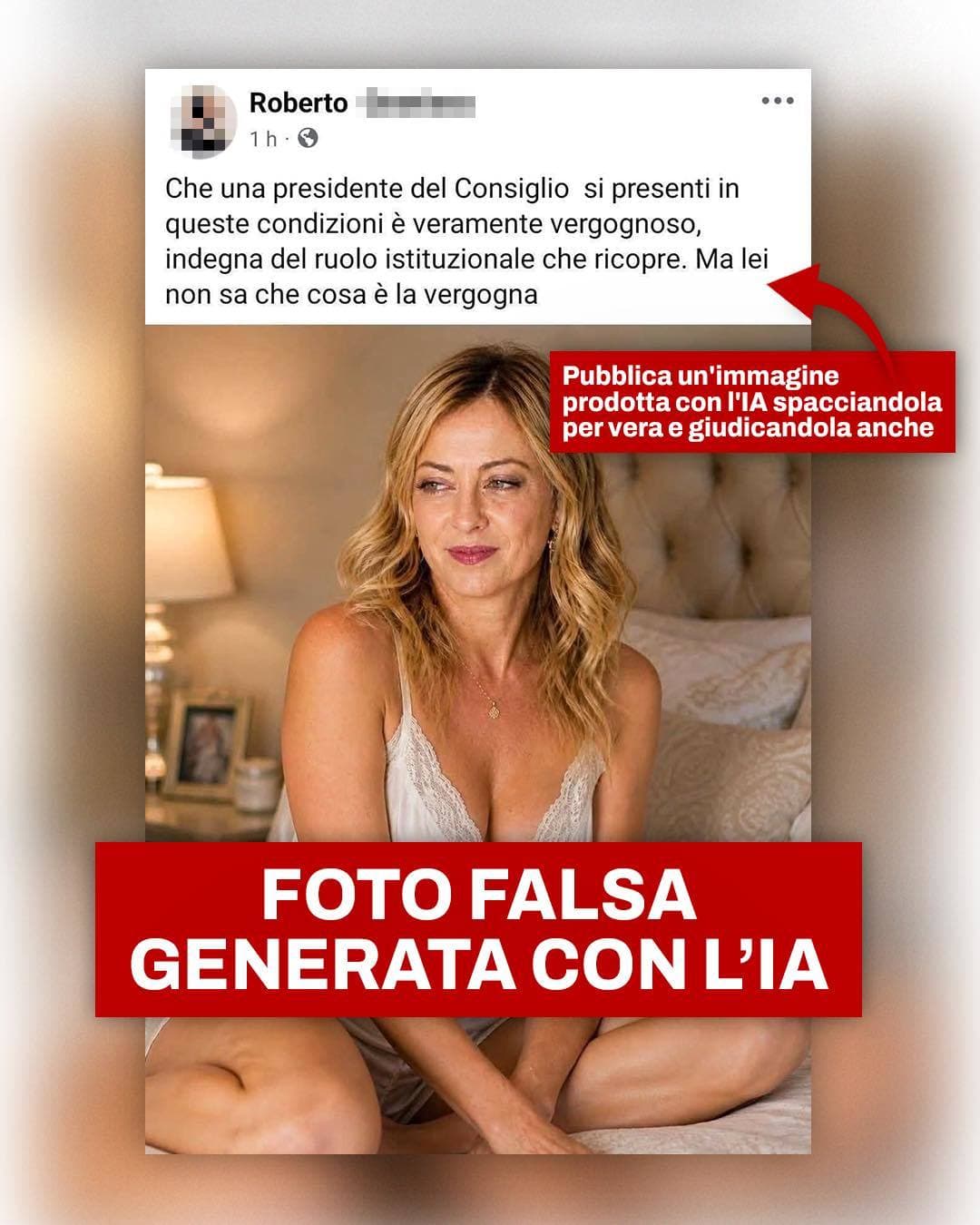 O imagine cu Giorgia Meloni în lenjerie intimă, generată de AI, s-a viralizat. Premierul italian reacţionează cu umor: „Trebuie să recunosc că, oricine le-ar fi creat, m-a făcut să arăt mult mai bine”