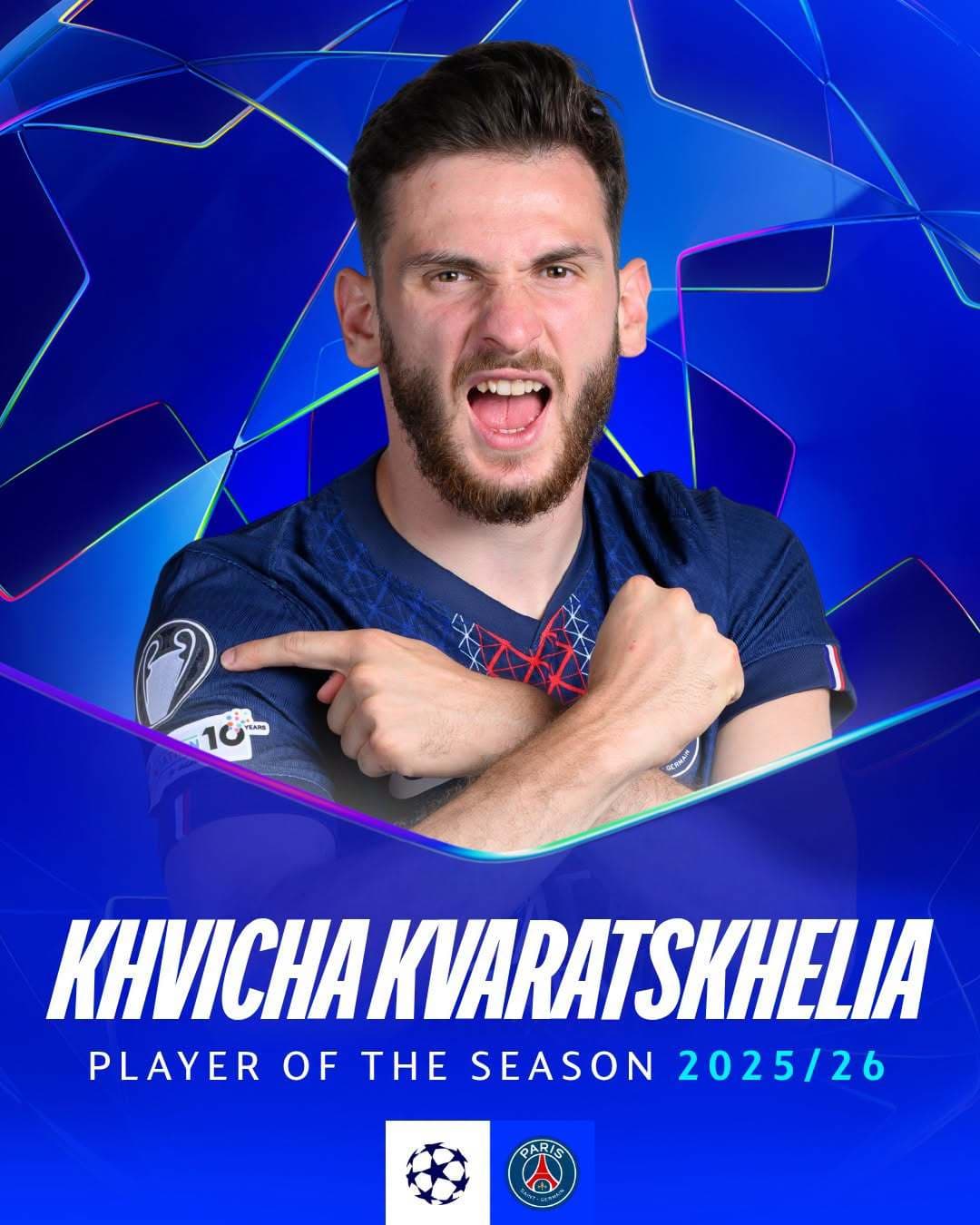 Liga Campionilor: Khvicha Kvaratskhelia a fost desemnat jucătorul sezonului