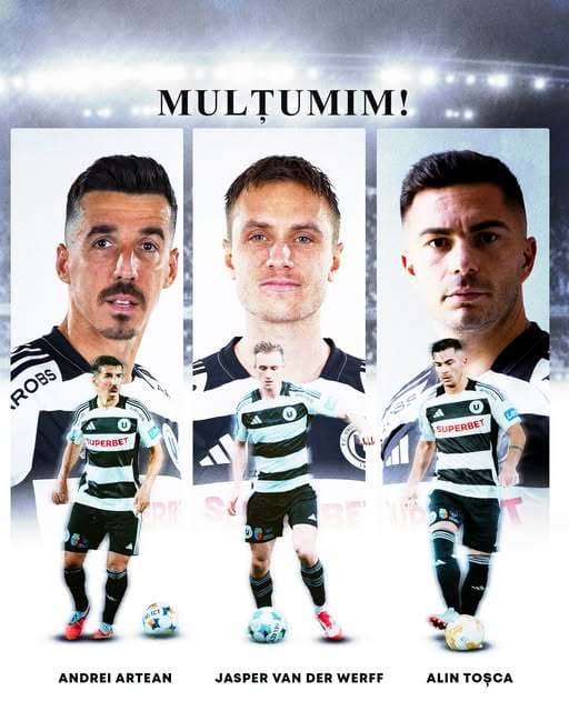 Superliga: Universitatea Cluj a anunţat despărţirea de trei jucători