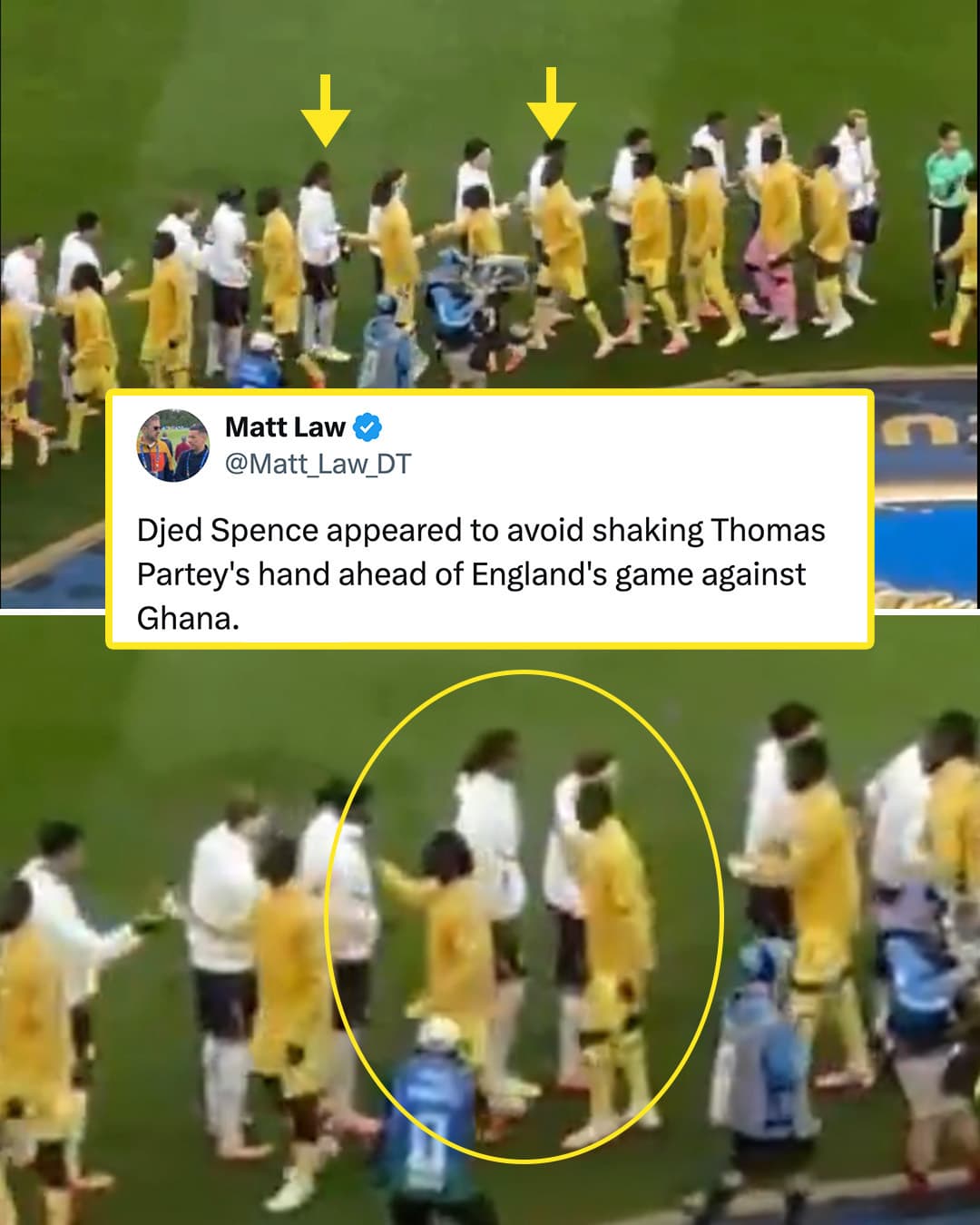 Cupa Mondială 2026: Un jucător englez a refuzat să dea mâna cu Thomas Partey, acuzat de viol - VIDEO