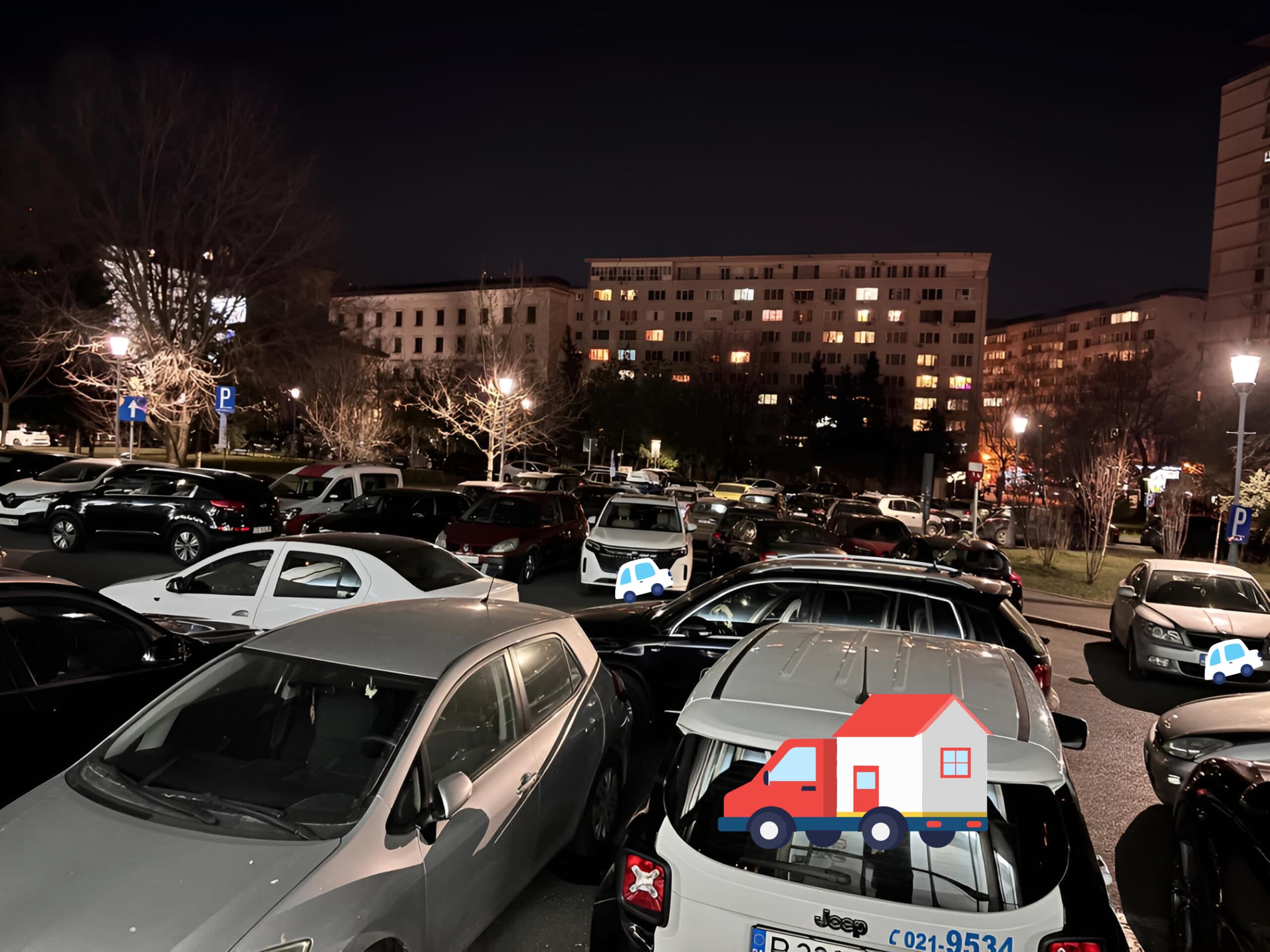 FOTO | Petiția „Dorim să parcăm pe scenă la Sala Palatului”, singurul lucru care mai lipsește pentru serile cu concerte. „Doar mașină și peste mașina mea lipsea”