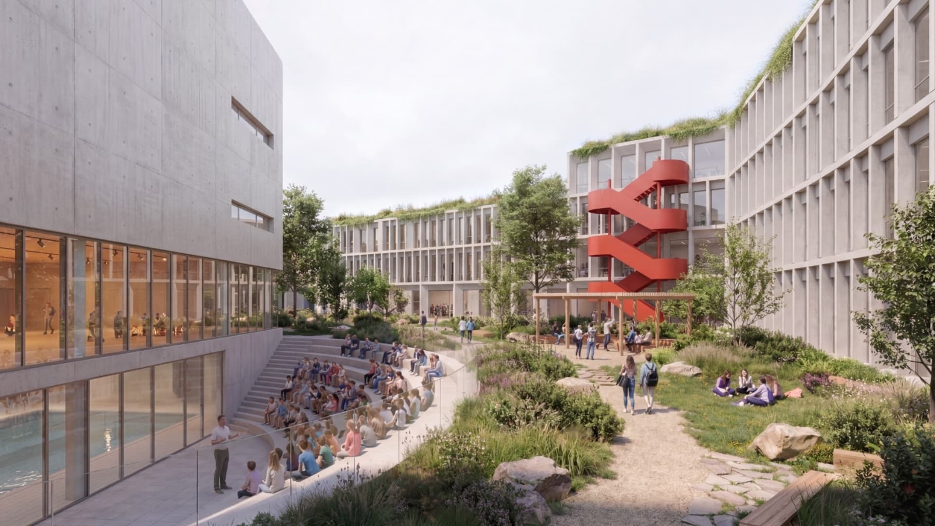 FOTO | Cum va arăta noul complex plănuit acolo unde era Piața 13 Septembrie. Proiectul PS5: un mare campus educațional, unde vor învăța copiii de la creșă până la liceu. Vor avea și bazin semiolimpic