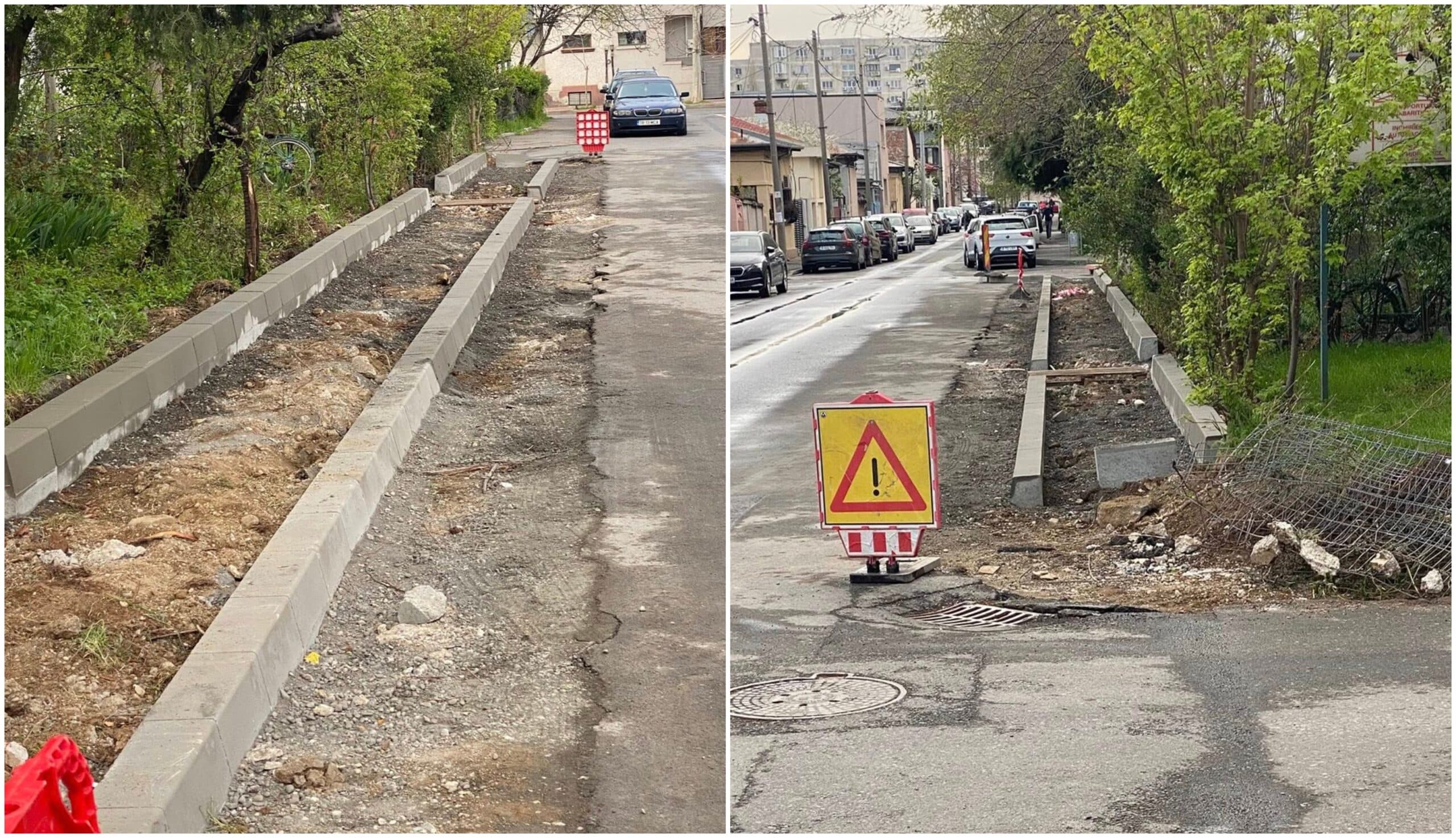 FOTO | Trotuarele domnului Negoiță de la Sectorul 3 se fac tot mai mici și mai mici. Bucureșteancă: „Încep plimbările în șir indian”