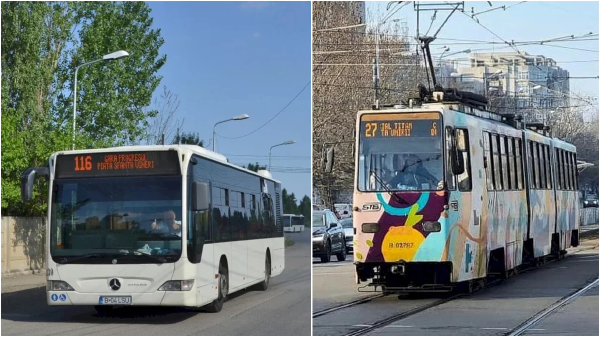 HĂRȚI | Noi schimbări pe trasee STB. Tramvaiele 27 revin pe Calea Dudești și autobuzele 116 circulă până la Gara Progresul, de mâine