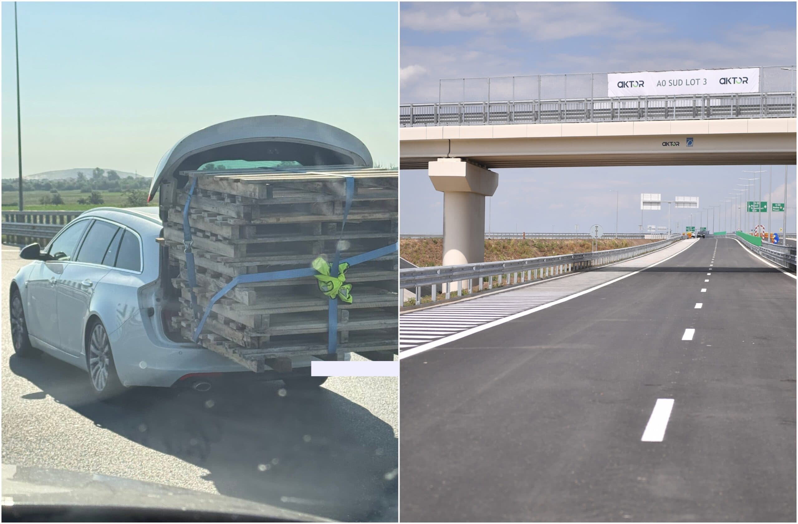 FOTO | Șoferul care a transformat o mașină de familie în TIR pe A0 – Autostrada Bucureștiului. Gluma care se termină unde începe pericolul pentru ceilalți șoferi
