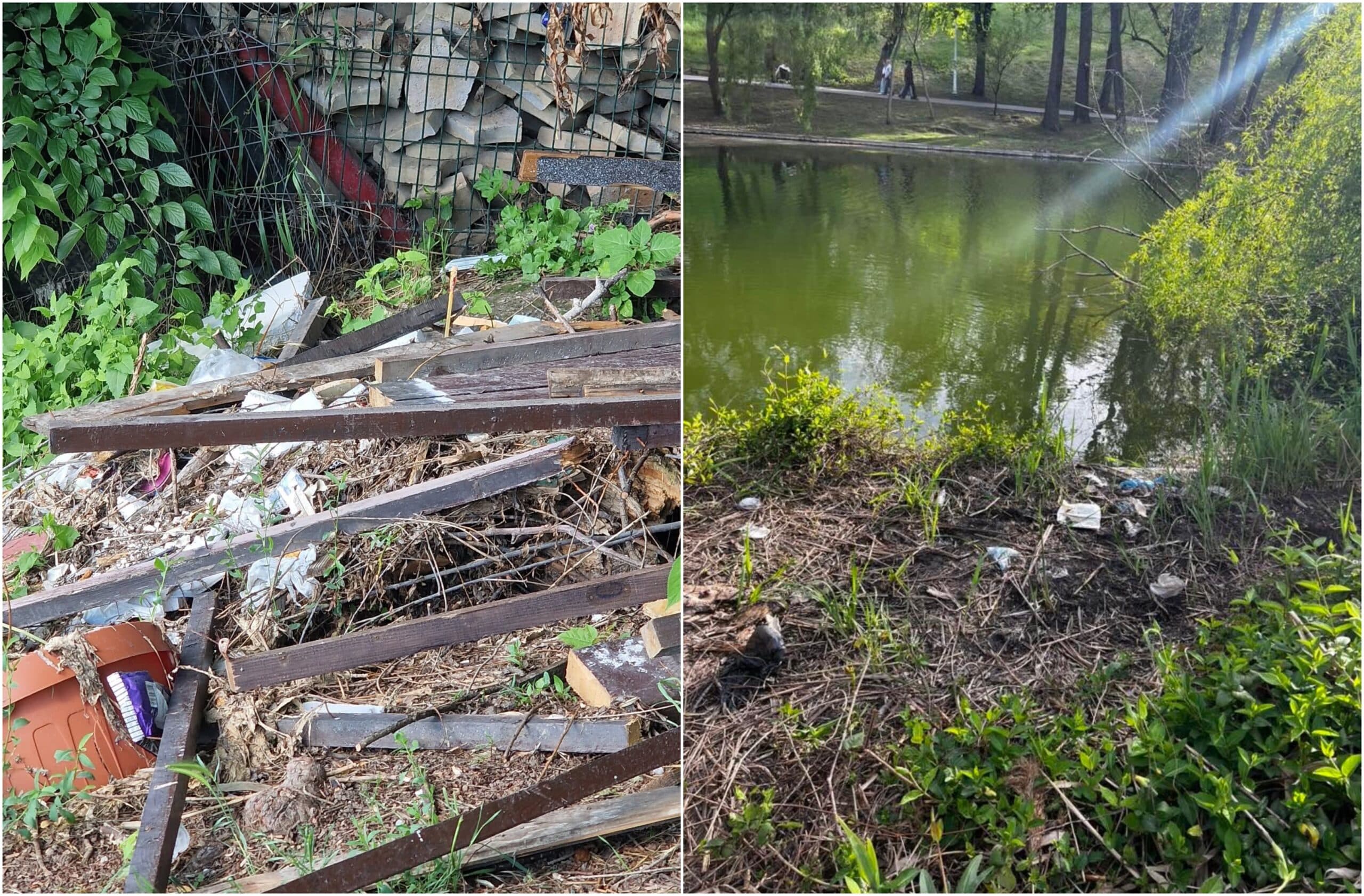 FOTO | Groapa de gunoi care crește nestingherită pe malul Lacului Tineretului. Bucureșteni din zonă spun că de 3 luni o tot reclamă la ALPAB