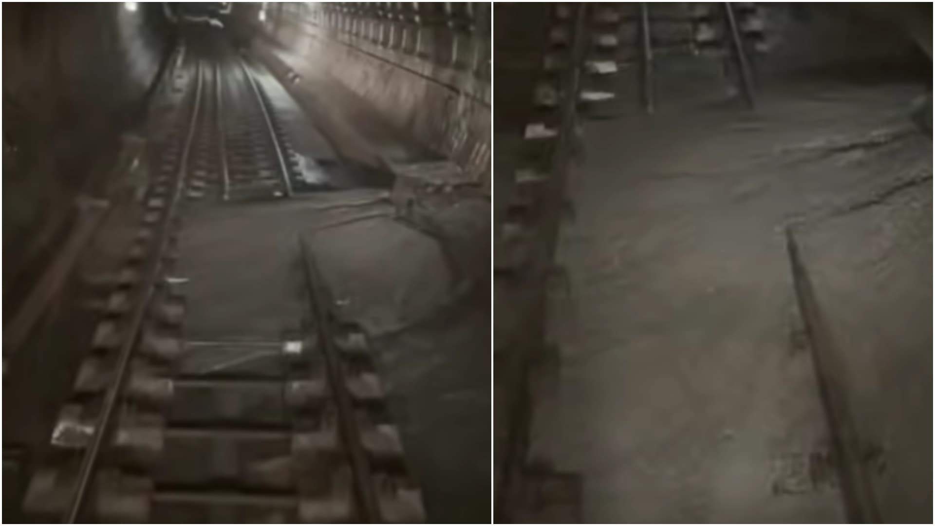 VIDEO | Imagini cu tunelul prăbușit în fața trenului, pe Magistrala M4, în timpul lucrărilor la metroul M6, în zona 1 Mai. Metrorex numește gravul incident „situație tehnică neprevăzută”