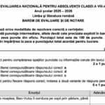 ULTIMA ORĂ Baremele de corectare și notare pentru Limba română, simularea Evaluării Naționale 2026, publicate de Ministerul Educației