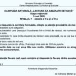 Olimpiada Lectura ca abilitate de viață, OLAV 2026: subiecte și bareme de la etapa națională pentru gimnaziu, nivelurile 1 și 2
