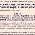 OFICIAL Noul Cadru pentru curriculumul național 2026, ce leagă evaluarea elevilor de standarde de învățare și stabilește competențele-cheie ca „finalități” pentru activitățile școlare, a fost publicat – Document