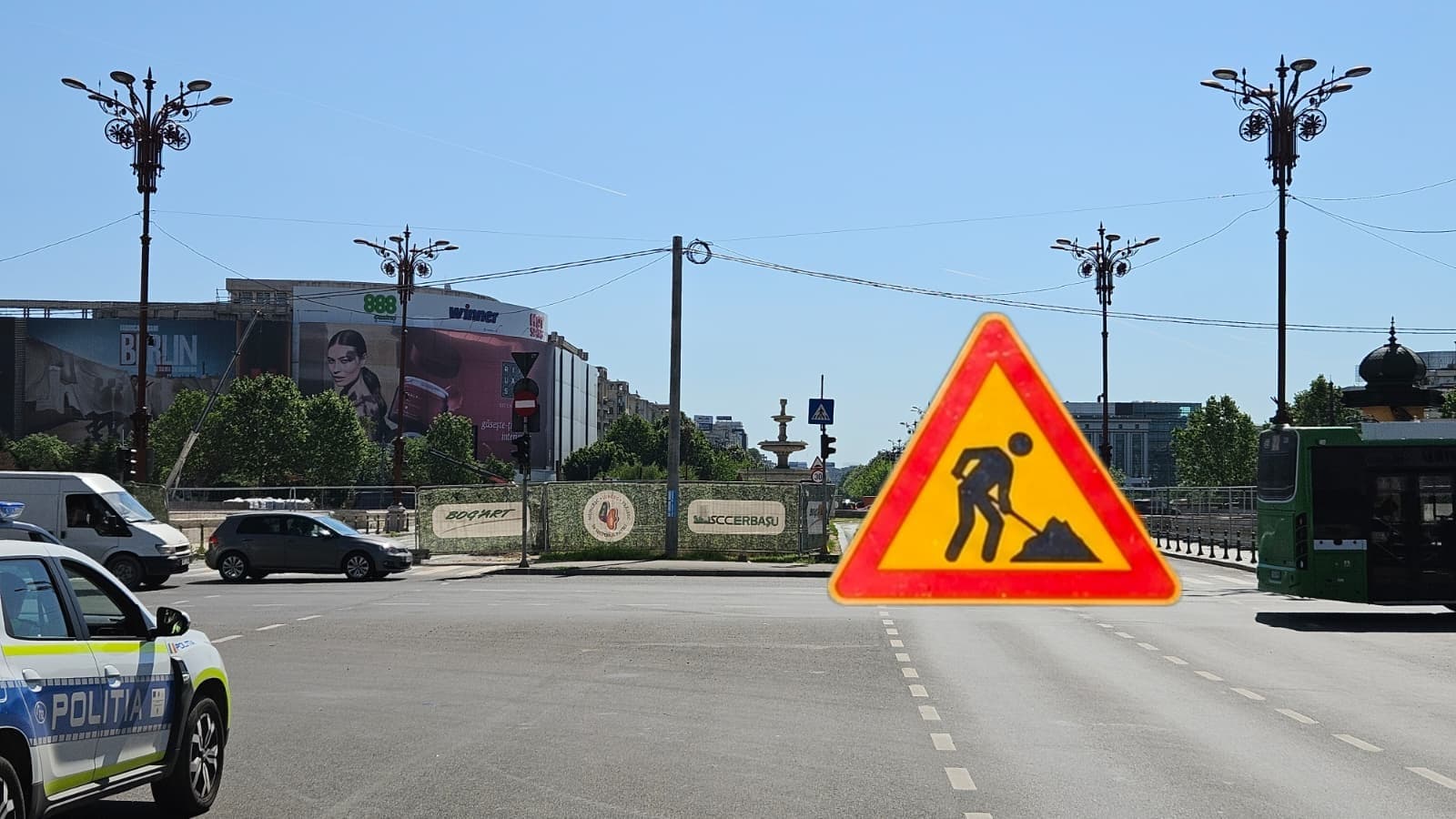Trafic închis în zona Piața Unirii din București. Lucrările la Planșeul Unirii intră în ultima etapă de execuție