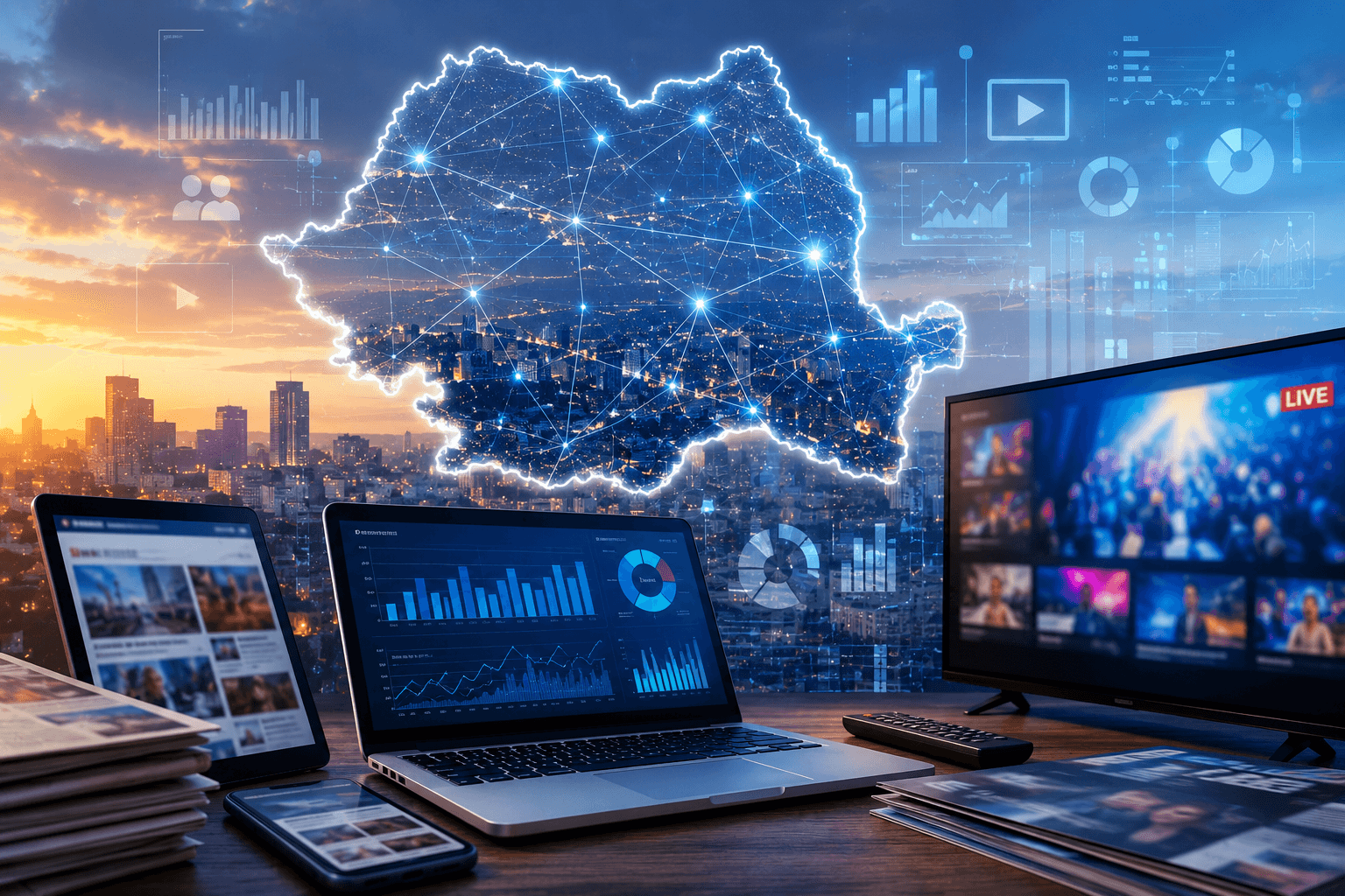 Piața media din România urcă și atinge valoarea de 838 milioane de euro în 2025. Online-ul, cea mai mare creștere