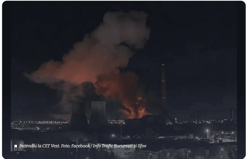VIDEO Explozie la CET Vest din București - pană de curent. Este flacără deschisă la două transformatoare. „Roboții de stingere sunt la mentenanță, din păcate." Ard 30 tone ulei