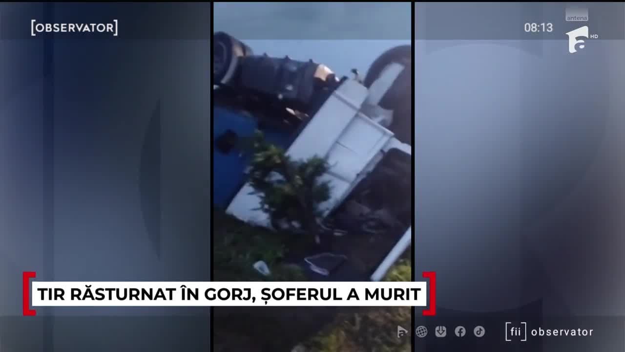 Accident cumplit în Gorj. Şoferul unui TIR a murit pe loc după impactul cu o maşină