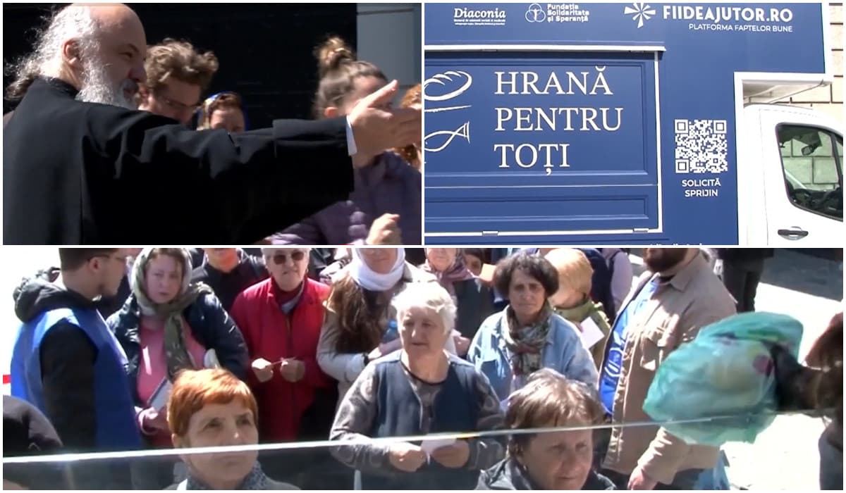 Cantină socială pe roți la Iași. Mamă cu 9 copii: "Îmi este foarte greu, pentru mine e important"