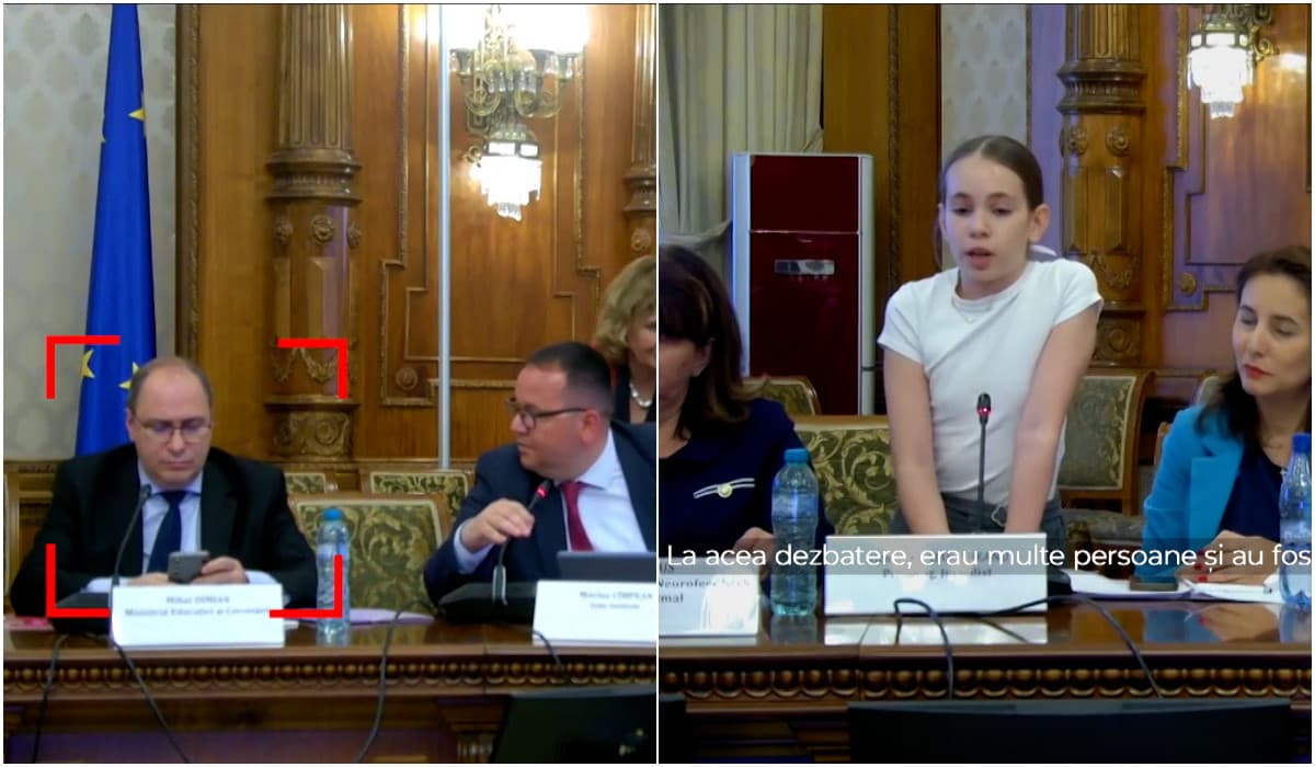 Ministrul Educaţiei, cu ochii în telefon în timp ce o elevă ţinea un discurs în lacrimi
