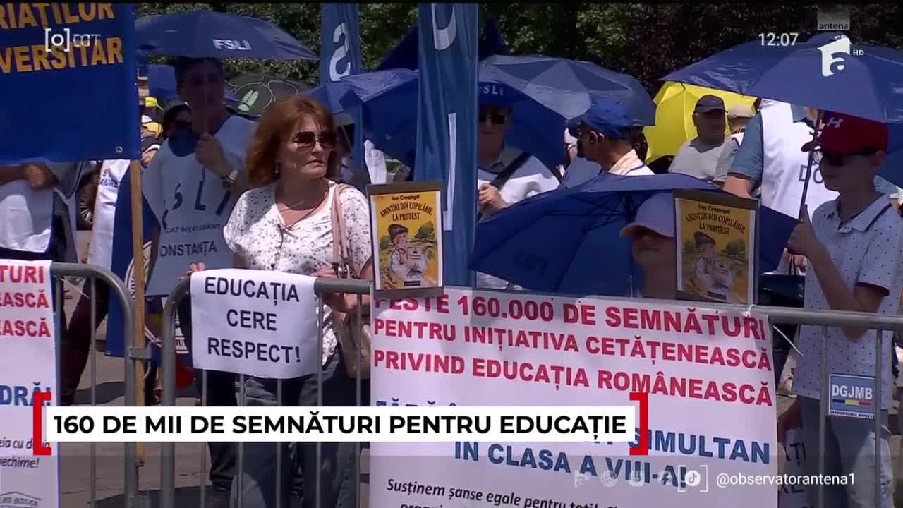 Nou protest de amploare al profesorilor, în plină sesiune de examene: "Vocația nu ține de foame"