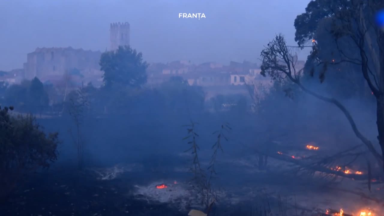Incendiile de vegetaţie fac ravagii în Franța: mii de oameni evacuaţi. Pompierii români, în prima linie