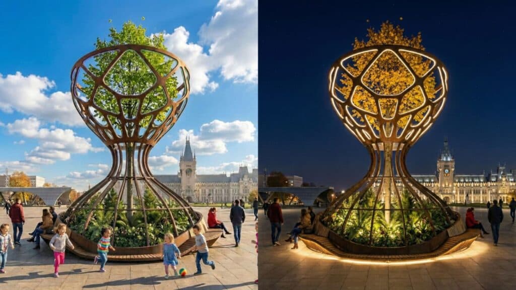 Teiul din Centru care spune adevărul despre aerul din Iași. Clepsidra Vie REGENERA, proiectul care scoate poluarea din rapoarte