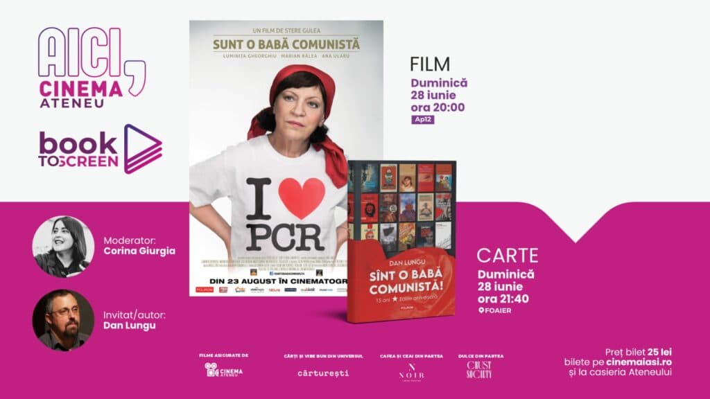 Dan Lungu, invitat special la Book-to-Screen, la Cinema Ateneu Iași
