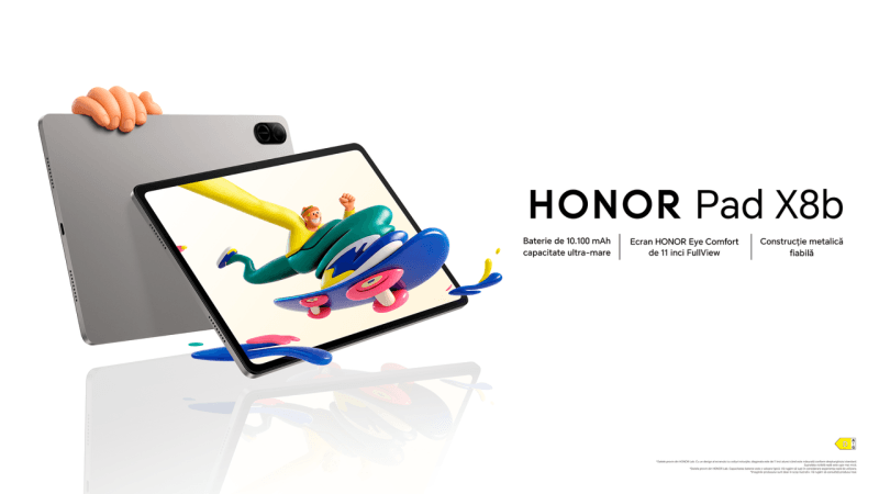 HONOR lansează în România tableta cu autonomie de până la 97 de zile în standby. Noua HONOR Pad X8b vine cu ecran de 11 inch, Android 16 și funcții AI