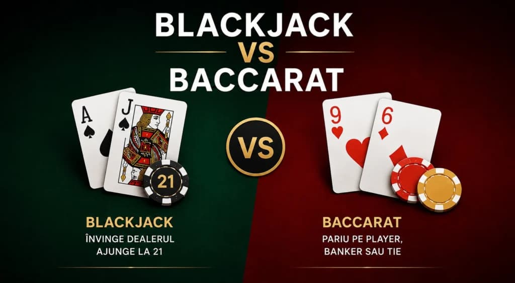 Blackjack vs Baccarat: Reguli simple pentru începători