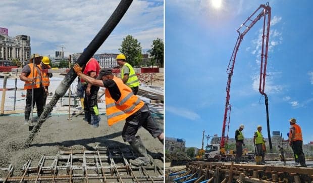 Constructorii de la Planșeul Unirii din București fac pregătiri pentru a începe faza finală a proiectului: „Se lucrează în forță”