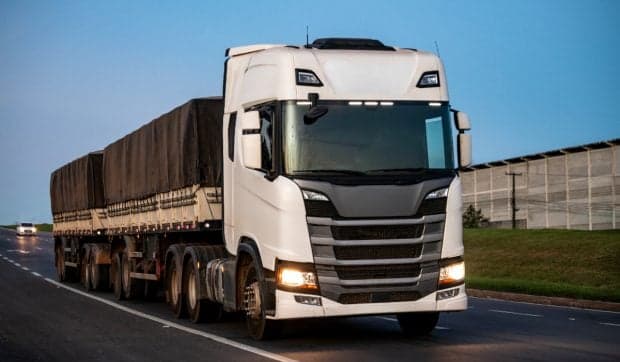 Un camion românesc a parcurs 5 kilometri în 3 luni, după ce a preluat marfa de pe alt camion românesc legat cu lanțuri de poliție, în Germania