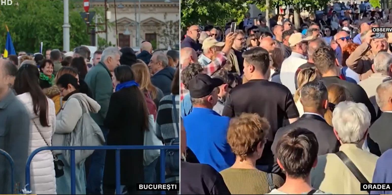 Manifestații pro-Bolojan în București și Oradea, cu două zile înainte de votul pe moțiunea de cenzură. Ce scandează oamenii (VIDEO)
