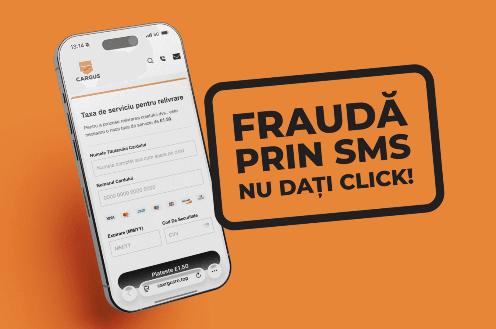 Escrocii folosesc numele Cargus pentru noi tentative de phishing. Ce trebuie să faci dacă primești un SMS suspect