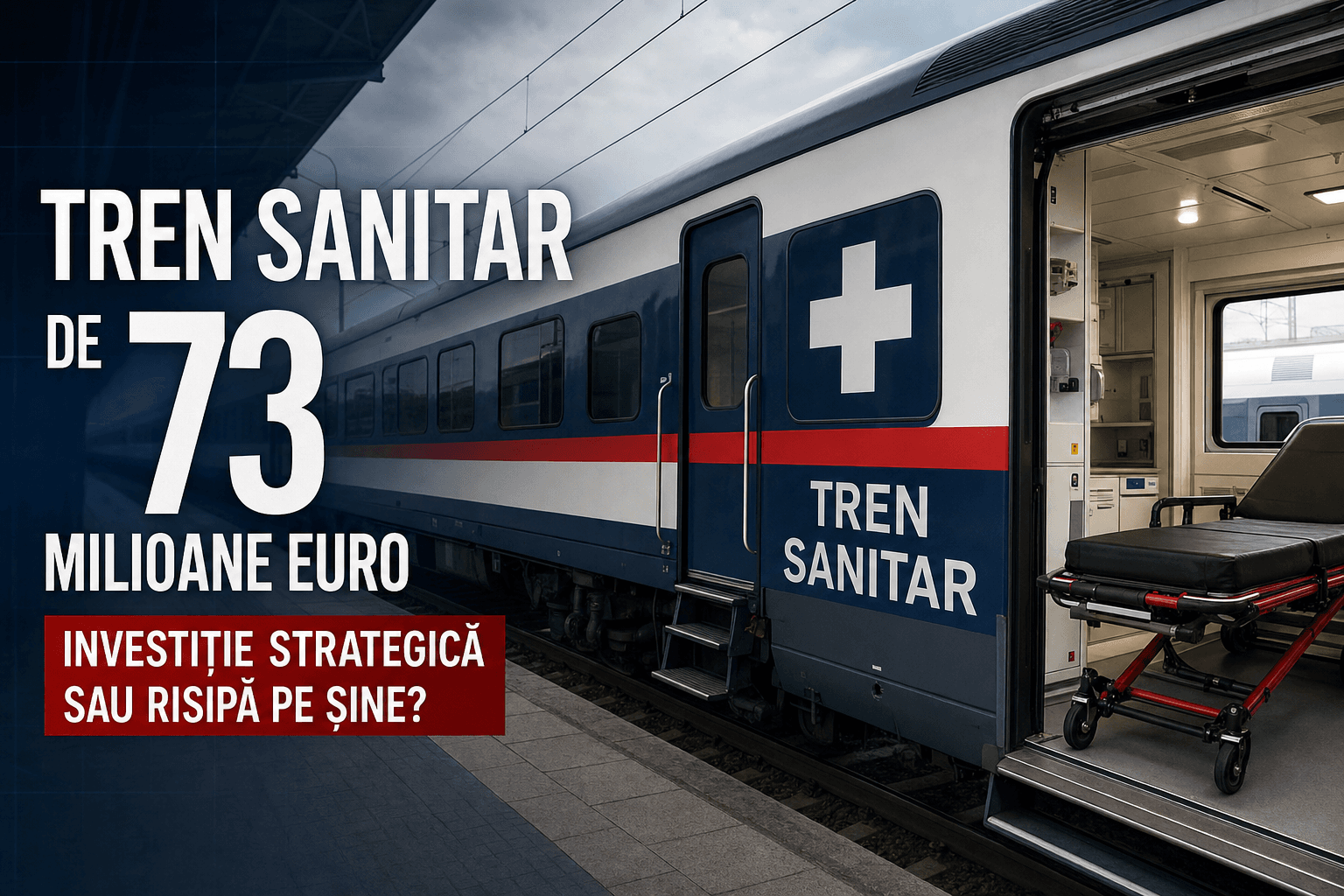 Tren sanitar de 73 de milioane de euro pentru o rețea feroviară care merge cu 30 km/h. O investiție care ridică mai multe întrebări decât oferă răspunsuri