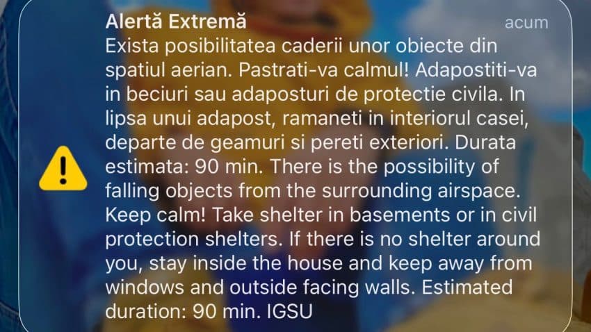 Alertă în Tulcea. A fost emis mesaj RO-Alert, pe fondul războiului din Ucraina. Locuitorii, îndemnați să se adăpostească: „Păstrați-vă calmul”