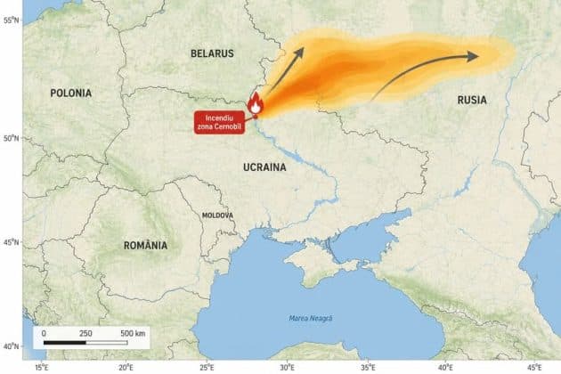 Ministerul Mediului: Norul de fum provenit de la incendiul din zona Cernobîl nu va afecta România