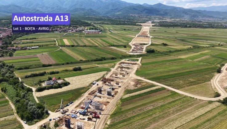 VIDEO Autostrada Sibiu – Făgăraș: Turcii de la Makyol au ajuns la un progres de 13% la nodul rutier Boița, dintre A13, A1 și DN7