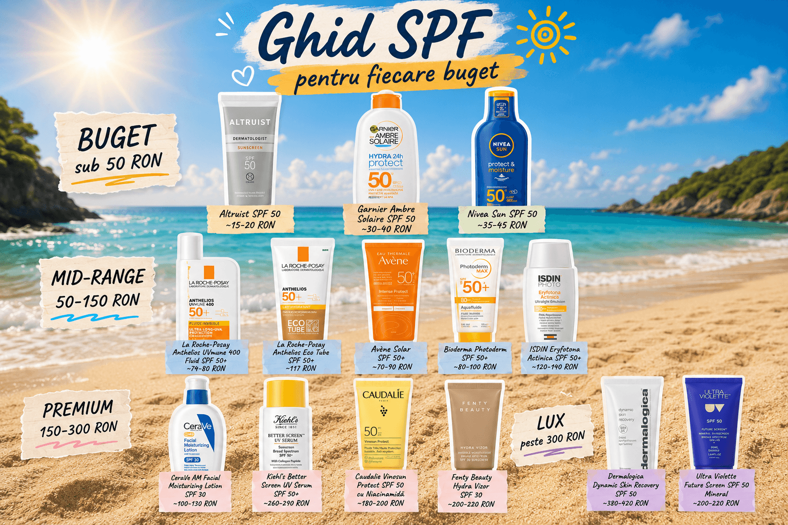 SPF-ul nu este opțional. Ghidul complet de protecție solară pentru pielea ta, de la farmacie la Sephora