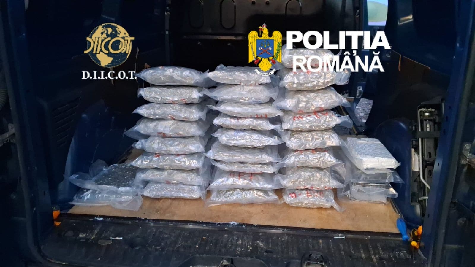 Un român și un ucrainean, reținuți după ce ar fi introdus în țară 30 de kilograme de droguri ascunse într-un autoturism