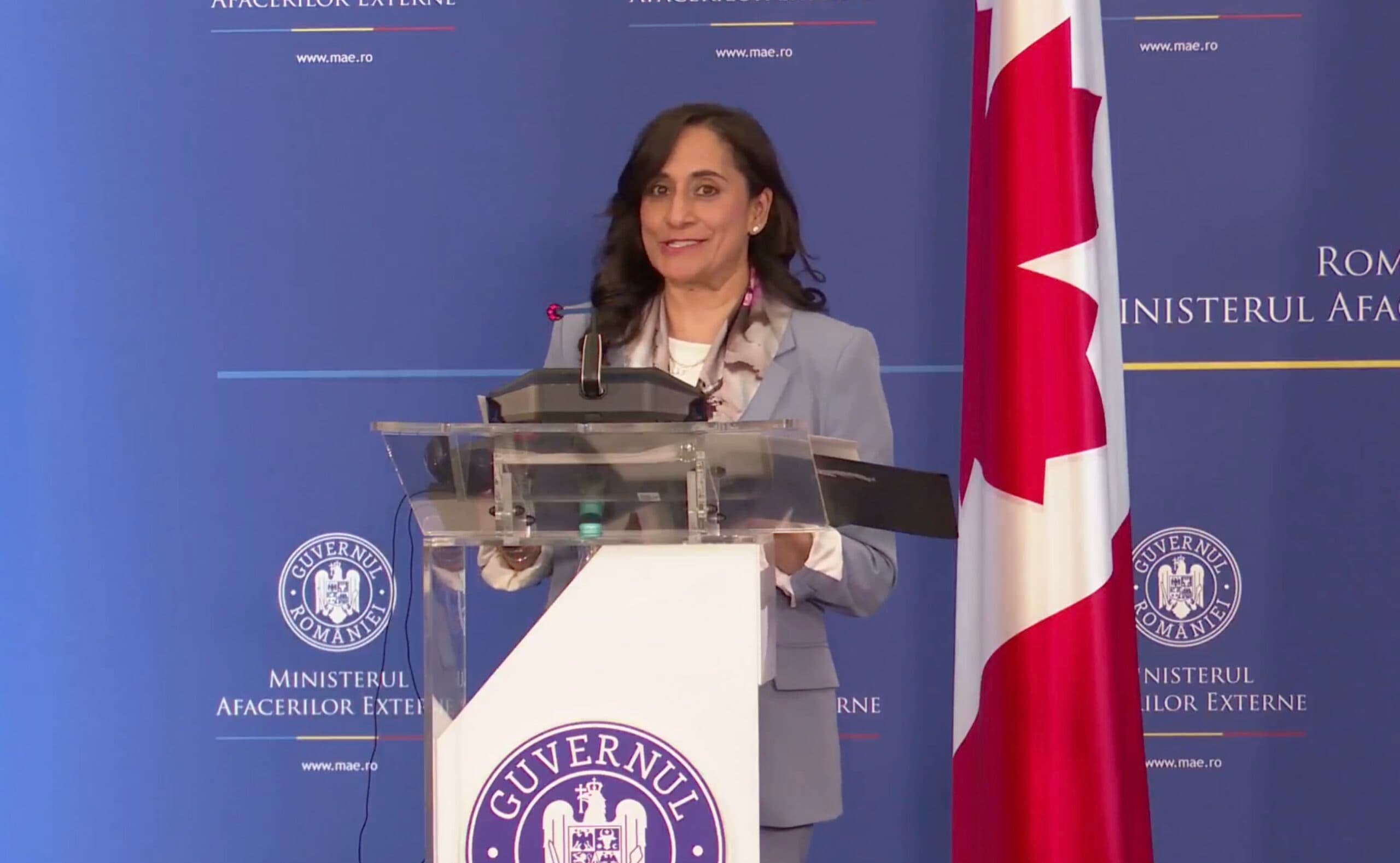 Anita Anand, primită la Cotroceni de președintele Nicușor Dan, în cadrul vizitei oficiale în România