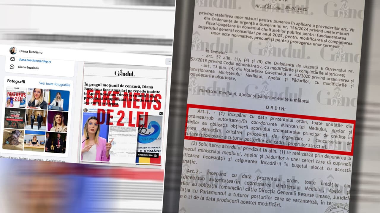 De Ziua Presei, USR și Diana Buzoianu se războiesc cu Gândul, declanșează acțiuni și campanii de intimidare pe Facebook și acuză redacția de Fake News după un articol despre angajările de la Apele Române. Demontăm acuzațiile USR-iste cu documente și mărturii