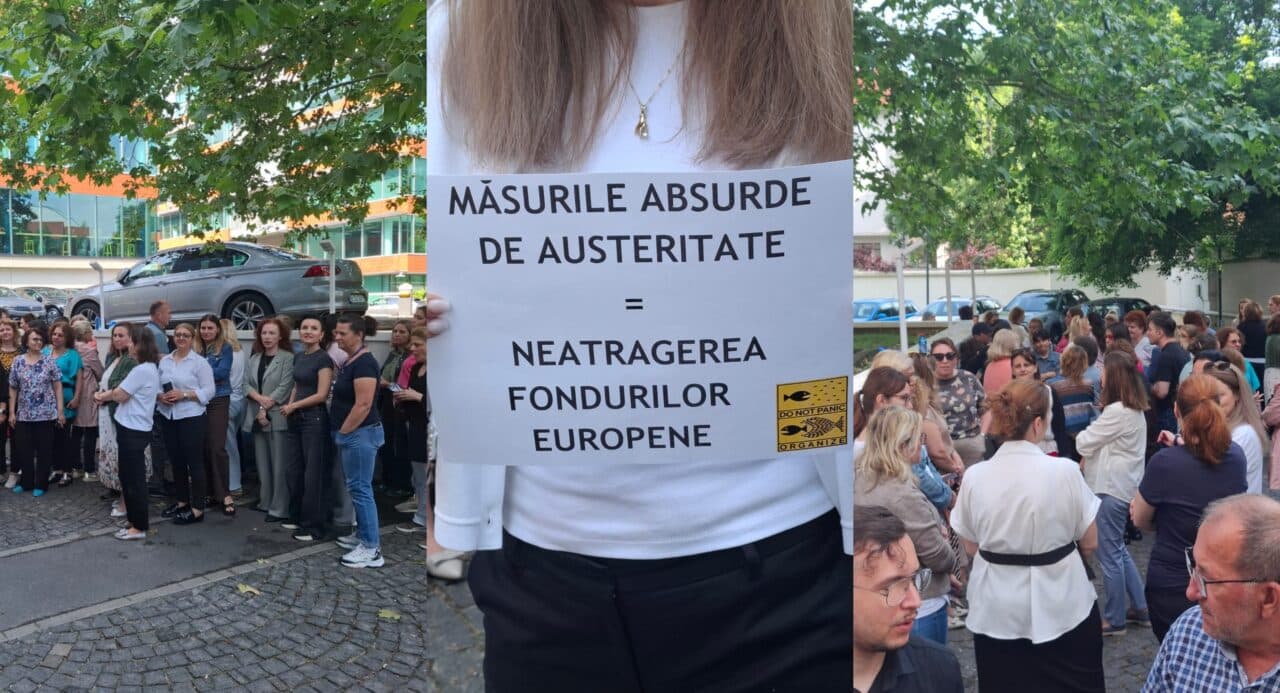 Angajații Fondurilor Europene protestează în fața Ministerului. Ce revendicări au
