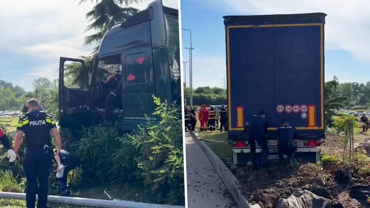 Un șofer orădean a făcut prăpăd în Constanța cu un tir înmatriculat în Ucraina. Ca prin minune, nu au existat victime