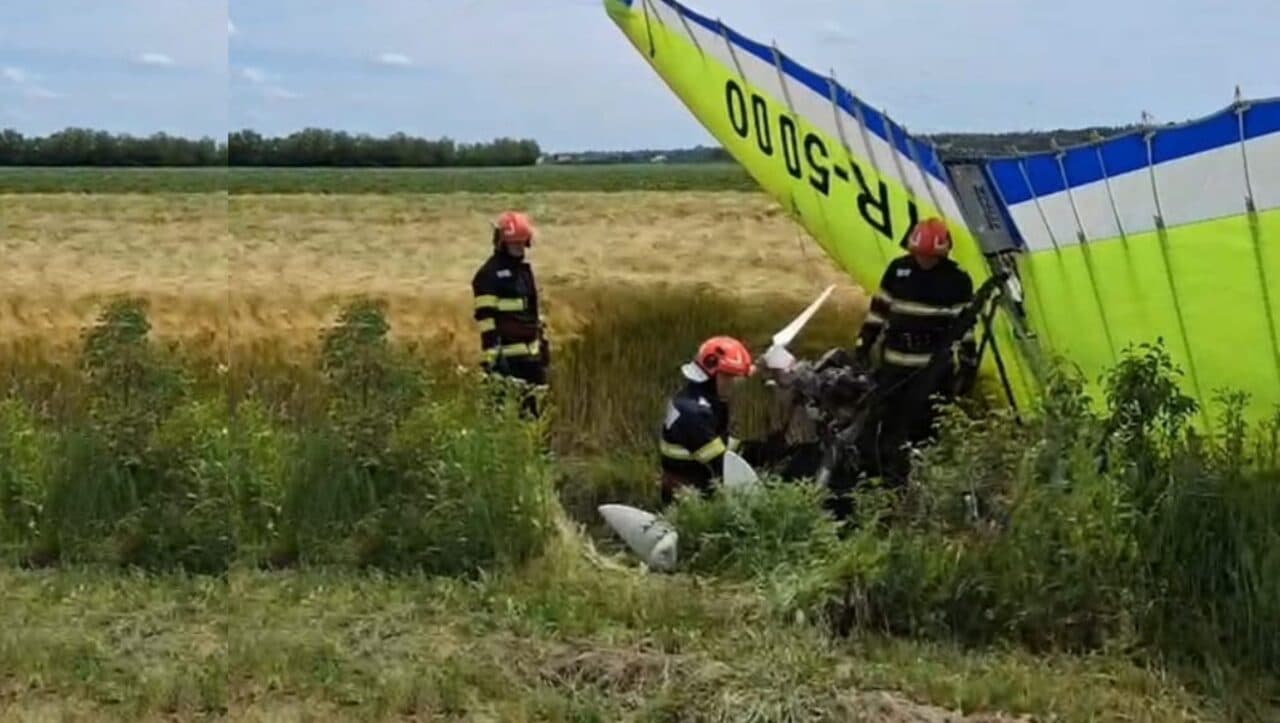Incident cu un motodeltaplan, în Argeș. Un bărbat a fost rănit după ce a aterizat forțat