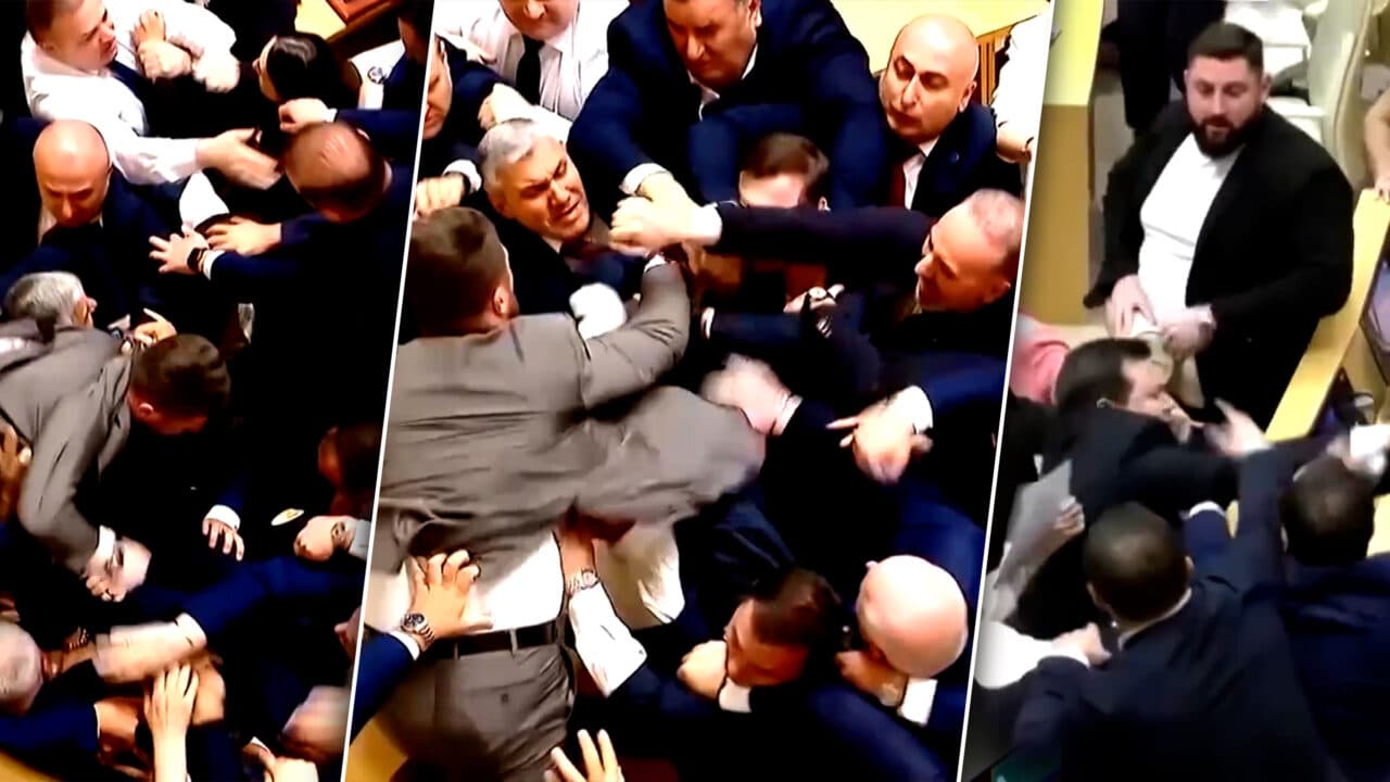 Bătaie în Parlamentul Georgiei în timpul discursului premierului. Scandalul a izbucnit după acuzațiile lansate de un deputat al opoziției