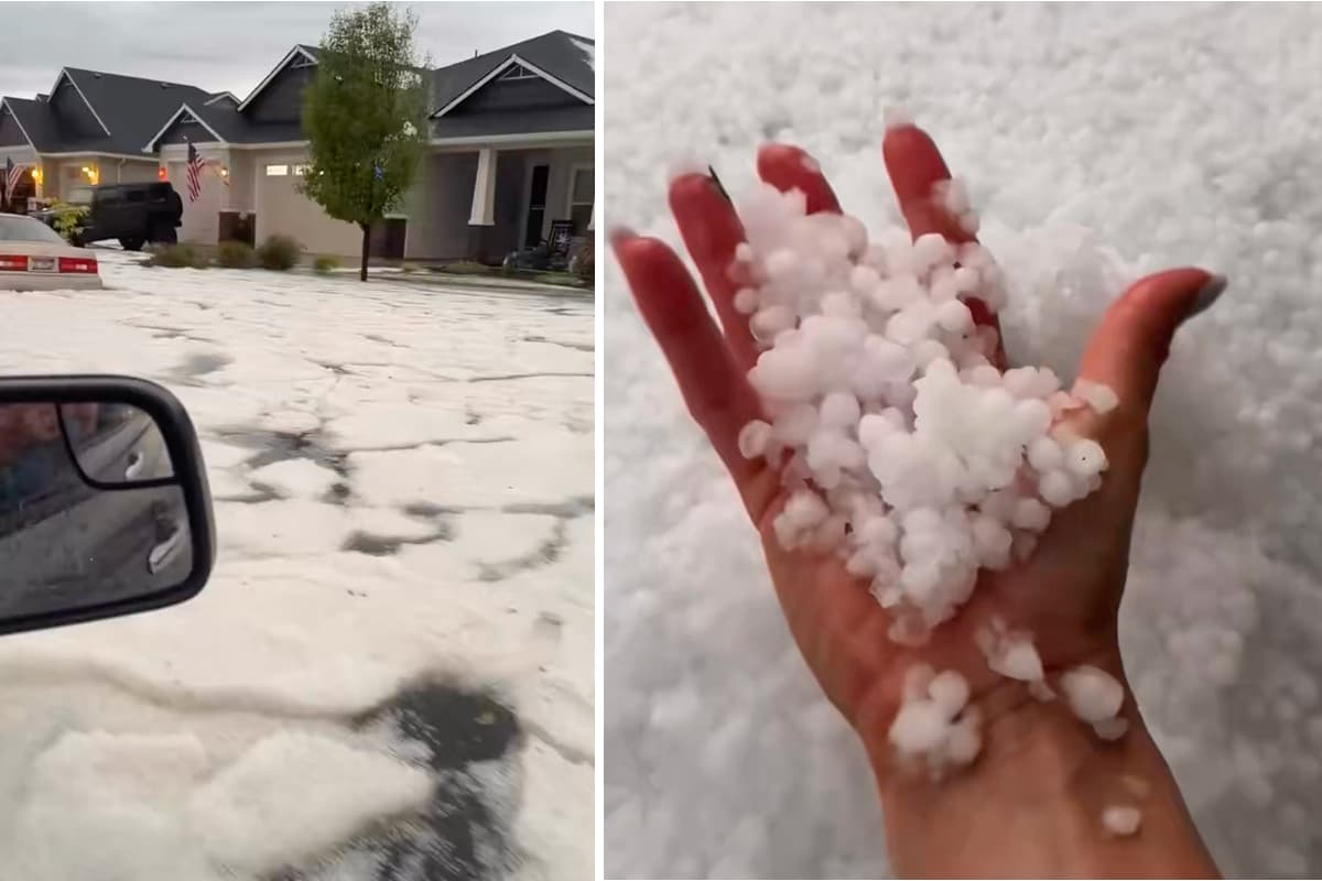 Furtună extremă în SUA. Ninsori în plină vară în statul Idaho: o stradă a fost acoperită de apă și gheață. Cod roșu de caniculă cu temperaturi de 46°C în estul Americii