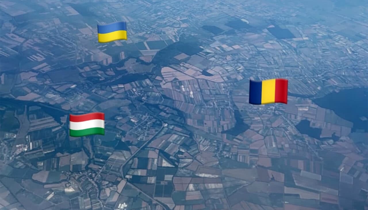 Locul în care România se întâlnește cu Ucraina și cu Ungaria, simultan. Cum arată din avion