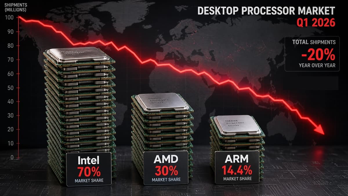 Livrările de CPU pentru PC-uri desktop au scăzut cu aproape 20%. Analiștii avertizează asupra unei înrăutățiri a pieței