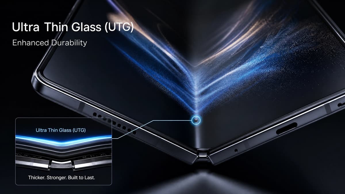 Galaxy Z Fold 9: cuta ecranului ar putea fi ascuns, în sfârșit, cu o sticlă UTG mai groasă