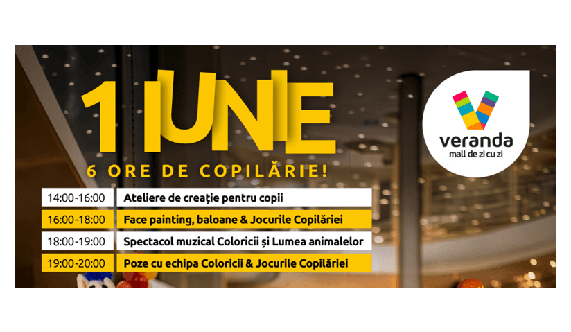 Sărbătorește Ziua Copilului la Veranda Mall! Ateliere creative, jocuri, spectacole și activități gratuite pentru cei mici