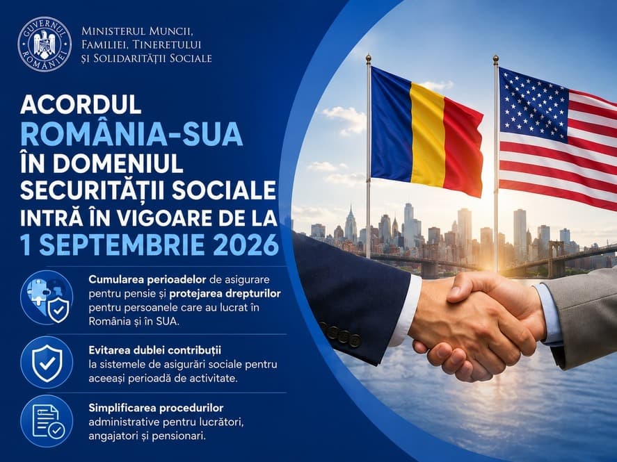 Pensii din România și SUA. Intră în vigoare acordul care permite cumularea anilor de muncă din ambele state