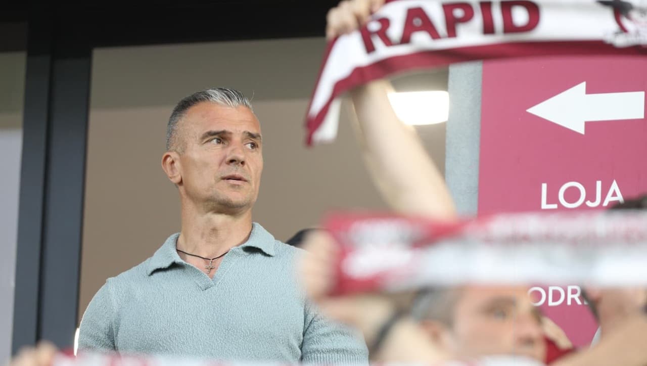 Primele imagini cu Daniel Pancu în Giulești, după ce a bătut palma cu Rapid! Alături de cine a fost surprins antrenorul